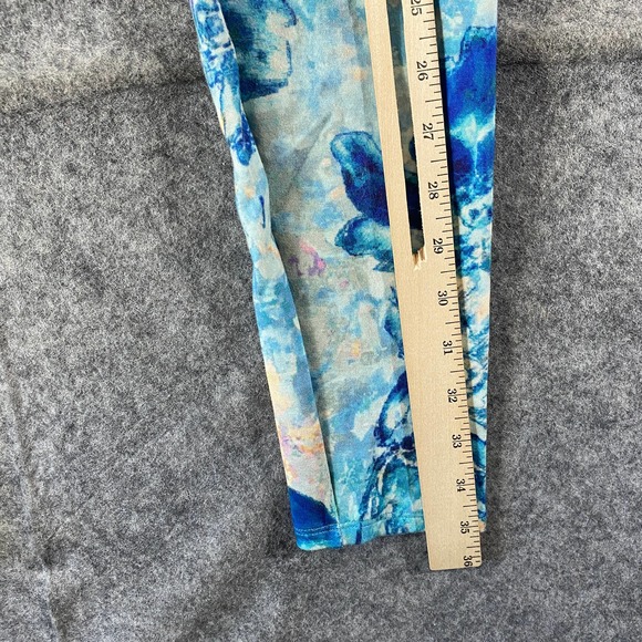 Soft Surroundings Leggings Small Blue Floral Superslim Myriad High Rise Knit - Picture 8 of 13